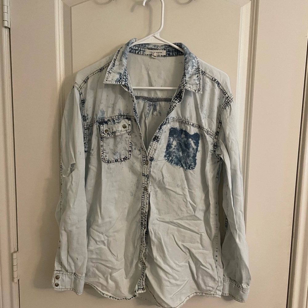 Flawed life in progress thin denim button up